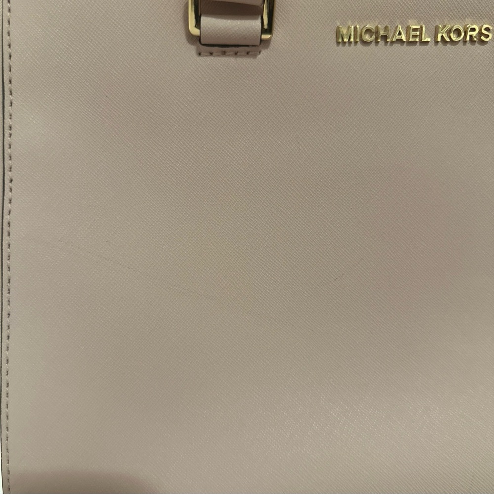 Michael Kors Kellen Saffiano  Leather Medium Satchel Blossom Pink - Picture 13 of 13